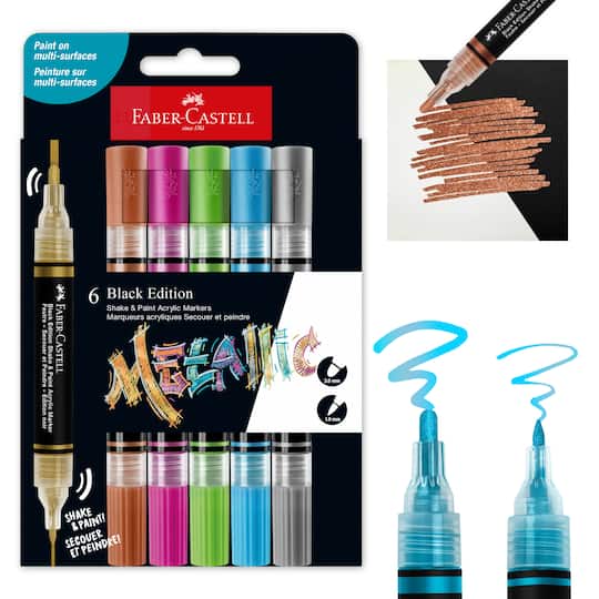 Faber-Castell® Black Edition Metallic Shake & Paint Acrylic Markers